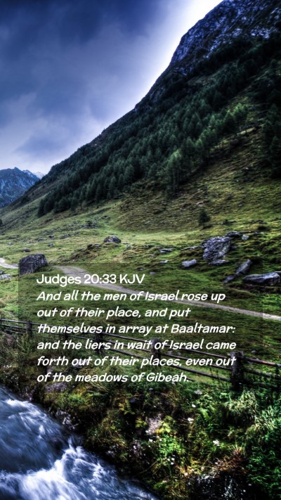 Picture 02 - Judges 20:33 KJV Mobile Phone Wallpaper - And all the men of Israel rose up out of their - Mobile Bible Verse Wallpaper