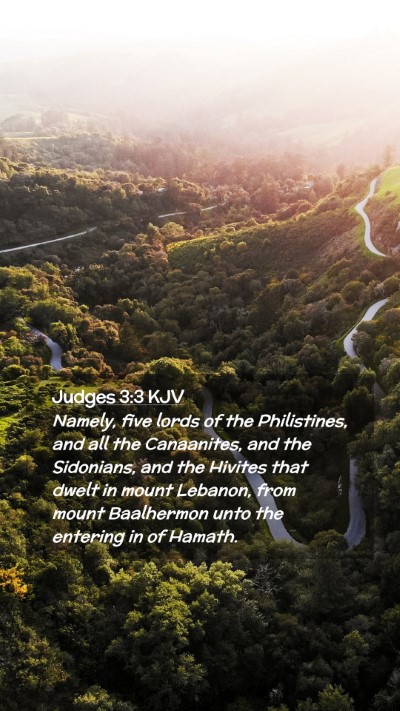 Picture 02 - Judges 3:3 KJV Mobile Phone Wallpaper - Namely, five lords of the Philistines, and all - Mobile Bible Verse Wallpaper
