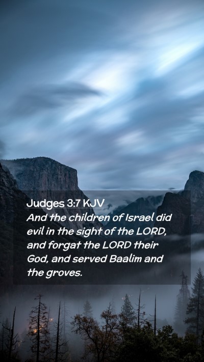 Picture 02 - Judges 3:7 KJV Mobile Phone Wallpaper - And the children of Israel did evil in the sight - Mobile Bible Verse Wallpaper