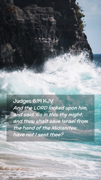 Picture 02 - Judges 6:14 KJV Mobile Phone Wallpaper - And the LORD looked upon him, and said, Go in - Mobile Bible Verse Wallpaper