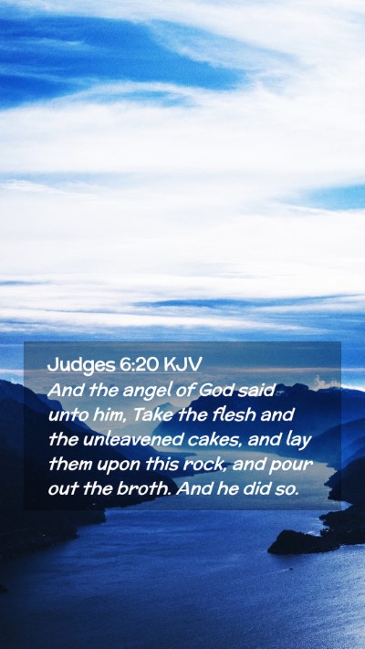Picture 02 - Judges 6:20 KJV Mobile Phone Wallpaper - And the angel of God said unto him, Take the - Mobile Bible Verse Wallpaper