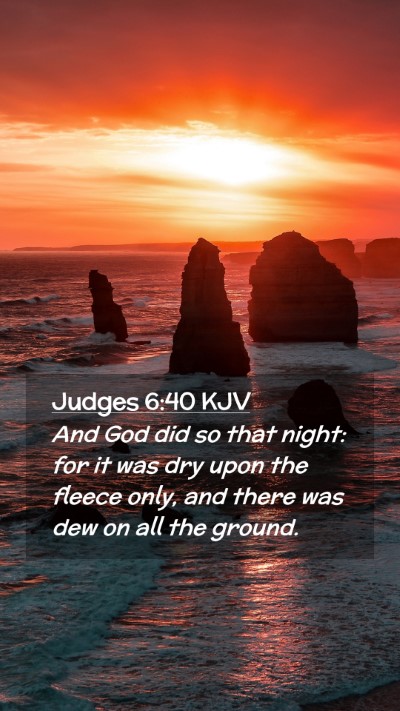 Picture 02 - Judges 6:40 KJV Mobile Phone Wallpaper - And God did so that night: for it was dry upon - Mobile Bible Verse Wallpaper