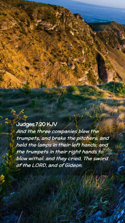 Picture 02 - Judges 7:20 KJV Mobile Phone Wallpaper - And the three companies blew the trumpets, and - Mobile Bible Verse Wallpaper