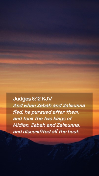 Picture 02 - Judges 8:12 KJV Mobile Phone Wallpaper - And when Zebah and Zalmunna fled, he pursued - Mobile Bible Verse Wallpaper