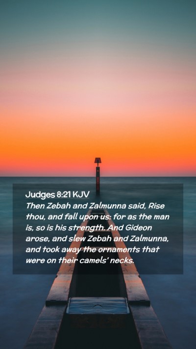 Picture 02 - Judges 8:21 KJV Mobile Phone Wallpaper - Then Zebah and Zalmunna said, Rise thou, and fall - Mobile Bible Verse Wallpaper