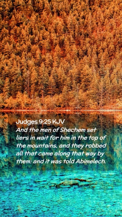 Picture 02 - Judges 9:25 KJV Mobile Phone Wallpaper - And the men of Shechem set liers in wait for him - Mobile Bible Verse Wallpaper