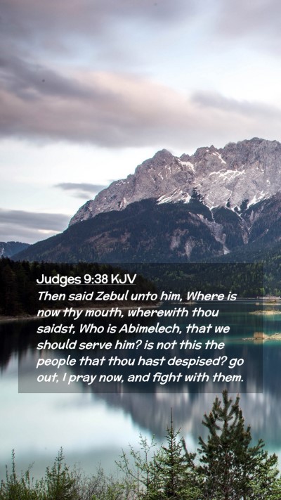 Picture 02 - Judges 9:38 KJV Mobile Phone Wallpaper - Then said Zebul unto him, Where is now thy mouth, - Mobile Bible Verse Wallpaper