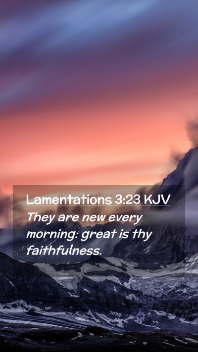 Picture 02 - Lamentations 3:23 KJV Mobile Phone Wallpaper - They are new every morning: great is thy - Mobile Bible Verse Wallpaper