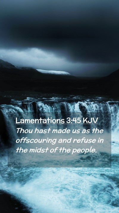 Picture 02 - Lamentations 3:45 KJV Mobile Phone Wallpaper - Thou hast made us as the offscouring and refuse - Mobile Bible Verse Wallpaper