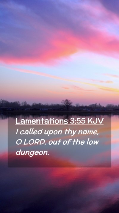 Picture 02 - Lamentations 3:55 KJV Mobile Phone Wallpaper - I called upon thy name, O LORD, out of the low - Mobile Bible Verse Wallpaper