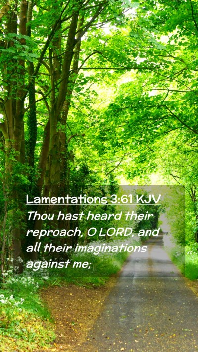 Picture 02 - Lamentations 3:61 KJV Mobile Phone Wallpaper - Thou hast heard their reproach, O LORD, and all - Mobile Bible Verse Wallpaper