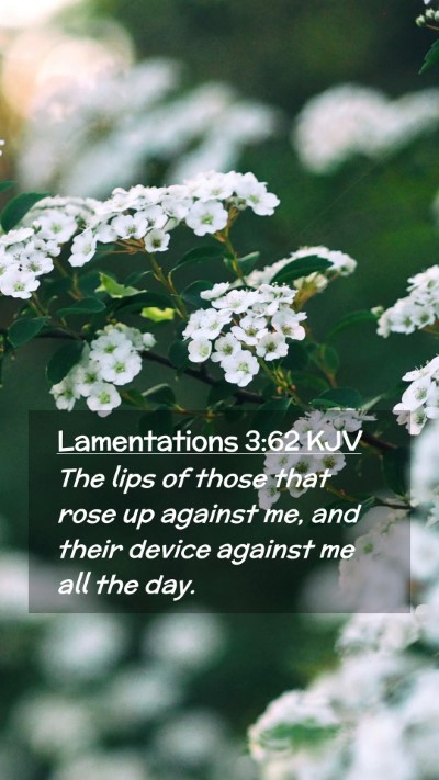 Picture 02 - Lamentations 3:62 KJV Mobile Phone Wallpaper - The lips of those that rose up against me, and - Mobile Bible Verse Wallpaper
