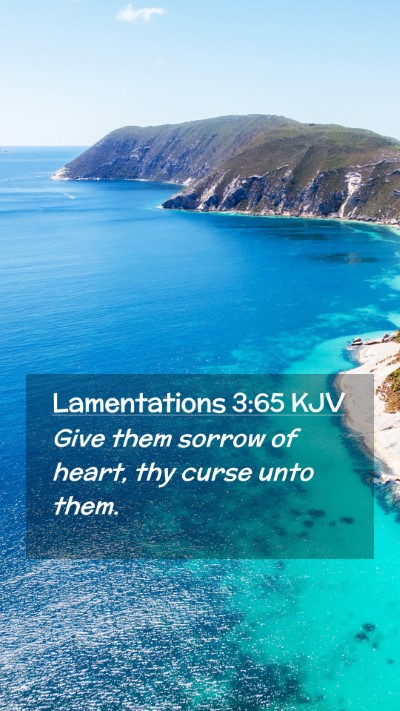 Picture 02 - Lamentations 3:65 KJV Mobile Phone Wallpaper - Give them sorrow of heart, thy curse unto - Mobile Bible Verse Wallpaper