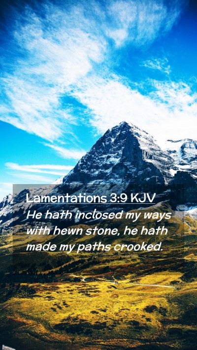Picture 02 - Lamentations 3:9 KJV Mobile Phone Wallpaper - He hath inclosed my ways with hewn stone, he hath - Mobile Bible Verse Wallpaper