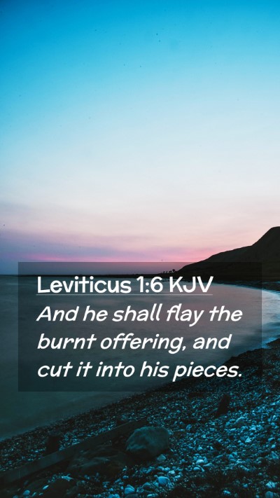 Picture 02 - Leviticus 1:6 KJV Mobile Phone Wallpaper - And he shall flay the burnt offering, and cut it - Mobile Bible Verse Wallpaper