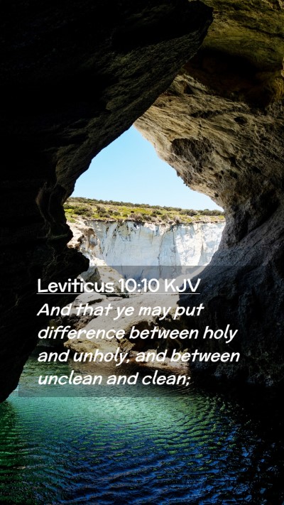 Picture 02 - Leviticus 10:10 KJV Mobile Phone Wallpaper - And that ye may put difference between holy and - Mobile Bible Verse Wallpaper