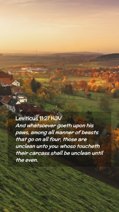 Picture 02 - Leviticus 11:27 KJV Mobile Phone Wallpaper - And whatsoever goeth upon his paws, among all - Mobile Bible Verse Wallpaper