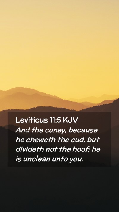 Picture 02 - Leviticus 11:5 KJV Mobile Phone Wallpaper - And the coney, because he cheweth the cud, but - Mobile Bible Verse Wallpaper