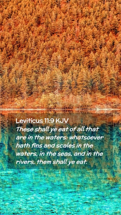 Picture 02 - Leviticus 11:9 KJV Mobile Phone Wallpaper - These shall ye eat of all that are in the waters: - Mobile Bible Verse Wallpaper
