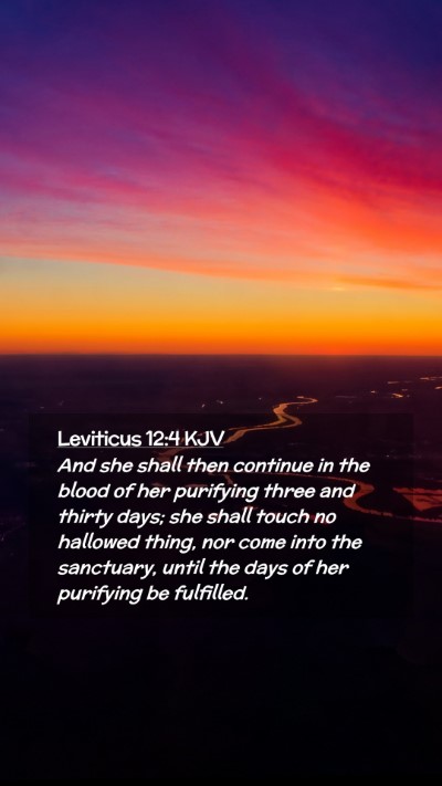Picture 02 - Leviticus 12:4 KJV Mobile Phone Wallpaper - And she shall then continue in the blood of her - Mobile Bible Verse Wallpaper