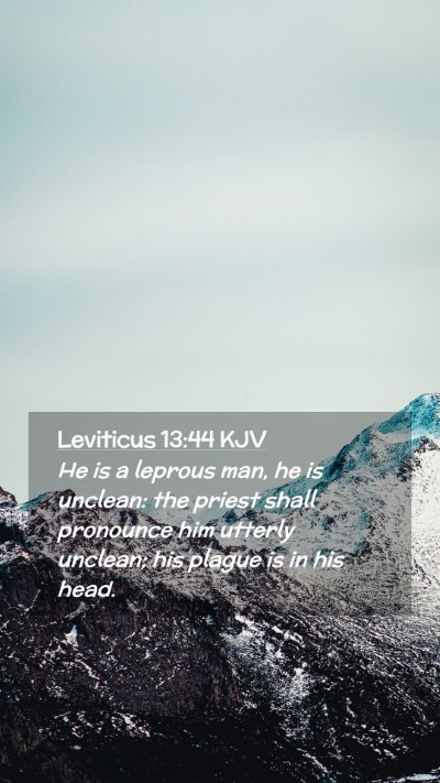 Picture 02 - Leviticus 13:44 KJV Mobile Phone Wallpaper - He is a leprous man, he is unclean: the priest - Mobile Bible Verse Wallpaper