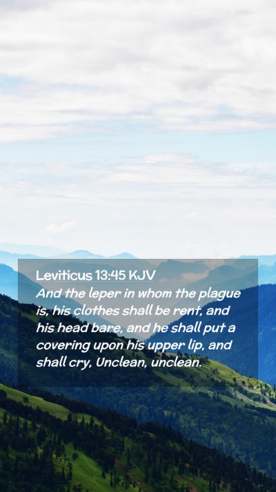 Picture 02 - Leviticus 13:45 KJV Mobile Phone Wallpaper - And the leper in whom the plague is, his clothes - Mobile Bible Verse Wallpaper