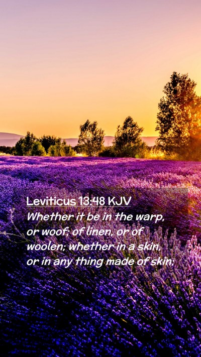 Picture 02 - Leviticus 13:48 KJV Mobile Phone Wallpaper - Whether it be in the warp, or woof; of linen, or - Mobile Bible Verse Wallpaper