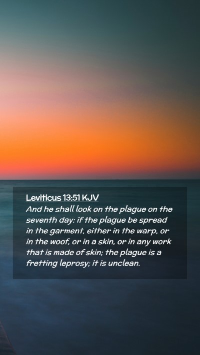 Picture 02 - Leviticus 13:51 KJV Mobile Phone Wallpaper - And he shall look on the plague on the seventh - Mobile Bible Verse Wallpaper