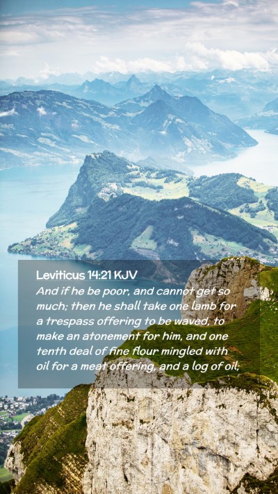 Picture 02 - Leviticus 14:21 KJV Mobile Phone Wallpaper - And if he be poor, and cannot get so much; then - Mobile Bible Verse Wallpaper