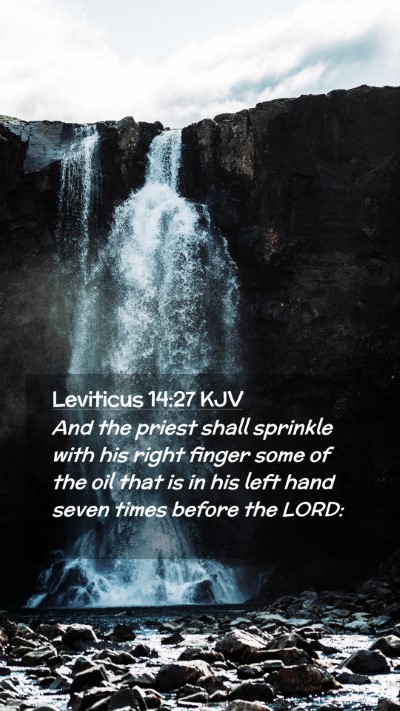 Picture 02 - Leviticus 14:27 KJV Mobile Phone Wallpaper - And the priest shall sprinkle with his right - Mobile Bible Verse Wallpaper