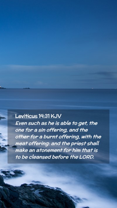 Picture 02 - Leviticus 14:31 KJV Mobile Phone Wallpaper - Even such as he is able to get, the one for a sin - Mobile Bible Verse Wallpaper