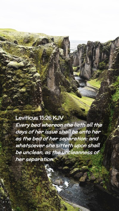 Picture 02 - Leviticus 15:26 KJV Mobile Phone Wallpaper - Every bed whereon she lieth all the days of her - Mobile Bible Verse Wallpaper