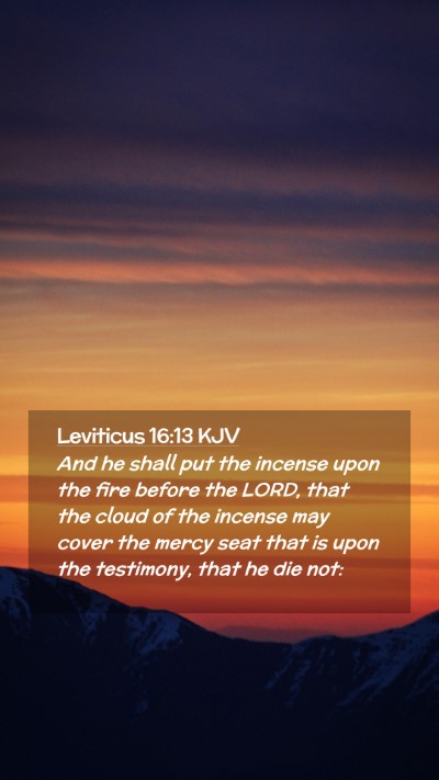 Picture 02 - Leviticus 16:13 KJV Mobile Phone Wallpaper - And he shall put the incense upon the fire before - Mobile Bible Verse Wallpaper