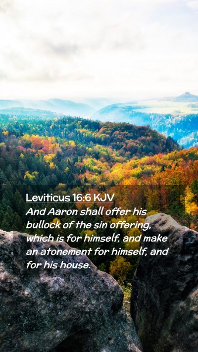 Picture 02 - Leviticus 16:6 KJV Mobile Phone Wallpaper - And Aaron shall offer his bullock of the sin - Mobile Bible Verse Wallpaper