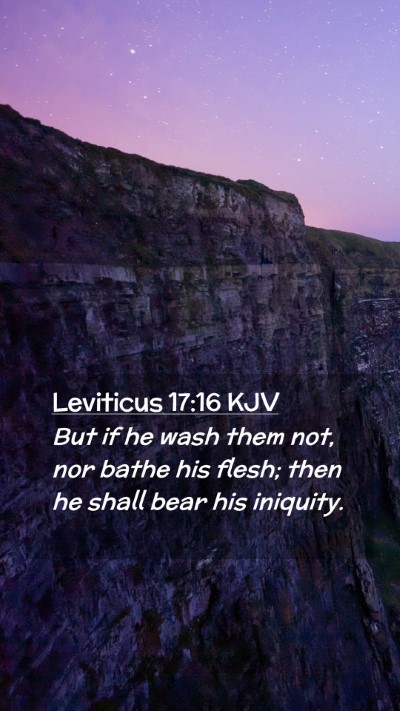 Picture 02 - Leviticus 17:16 KJV Mobile Phone Wallpaper - But if he wash them not, nor bathe his flesh; - Mobile Bible Verse Wallpaper