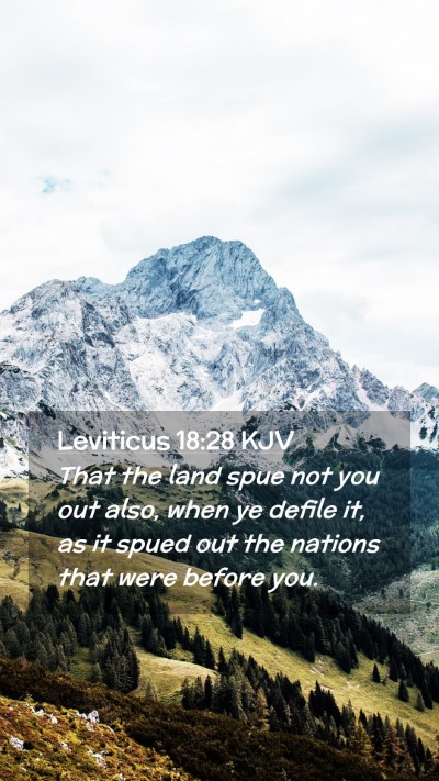 Picture 02 - Leviticus 18:28 KJV Mobile Phone Wallpaper - That the land spue not you out also, when ye - Mobile Bible Verse Wallpaper