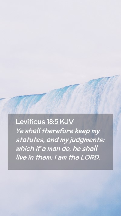 Picture 02 - Leviticus 18:5 KJV Mobile Phone Wallpaper - Ye shall therefore keep my statutes, and my - Mobile Bible Verse Wallpaper