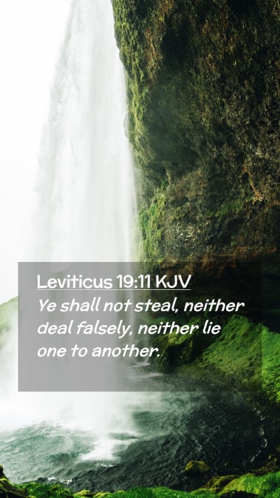 Picture 02 - Leviticus 19:11 KJV Mobile Phone Wallpaper - Ye shall not steal, neither deal falsely, neither - Mobile Bible Verse Wallpaper