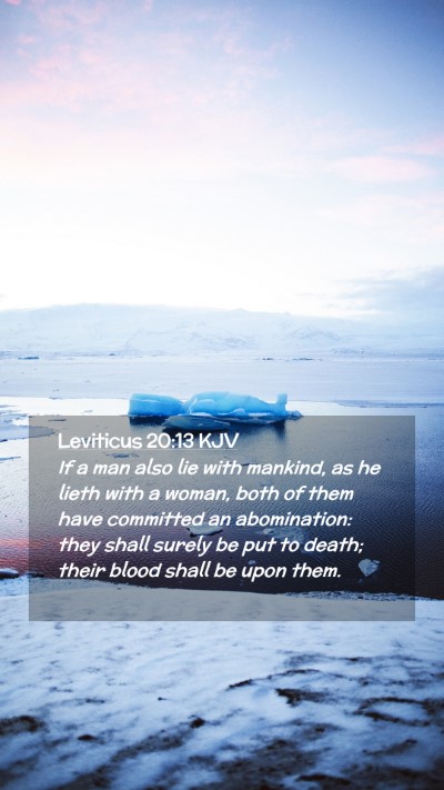 Picture 02 - Leviticus 20:13 KJV Mobile Phone Wallpaper - If a man also lie with mankind, as he lieth with - Mobile Bible Verse Wallpaper
