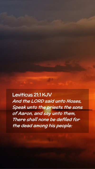 Picture 02 - Leviticus 21:1 KJV Mobile Phone Wallpaper - And the LORD said unto Moses, Speak unto the - Mobile Bible Verse Wallpaper