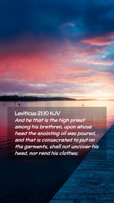 Picture 02 - Leviticus 21:10 KJV Mobile Phone Wallpaper - And he that is the high priest among his - Mobile Bible Verse Wallpaper