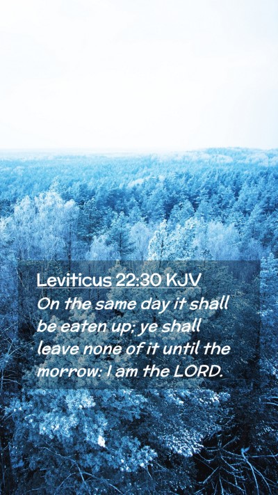 Picture 02 - Leviticus 22:30 KJV Mobile Phone Wallpaper - On the same day it shall be eaten up; ye shall - Mobile Bible Verse Wallpaper