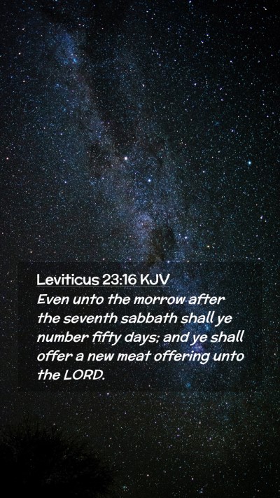 Picture 02 - Leviticus 23:16 KJV Mobile Phone Wallpaper - Even unto the morrow after the seventh sabbath - Mobile Bible Verse Wallpaper