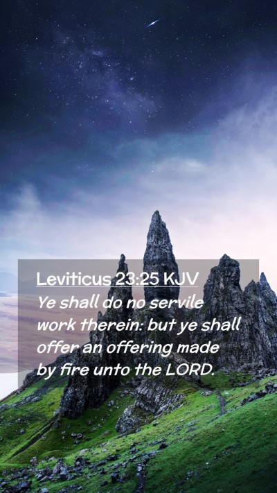 Picture 02 - Leviticus 23:25 KJV Mobile Phone Wallpaper - Ye shall do no servile work therein: but ye shall - Mobile Bible Verse Wallpaper