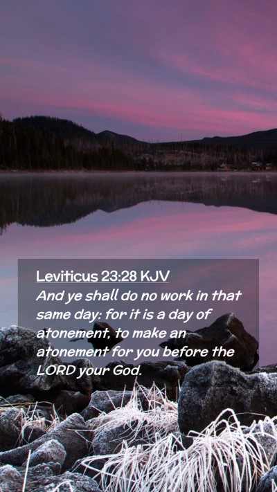 Picture 02 - Leviticus 23:28 KJV Mobile Phone Wallpaper - And ye shall do no work in that same day: for it - Mobile Bible Verse Wallpaper