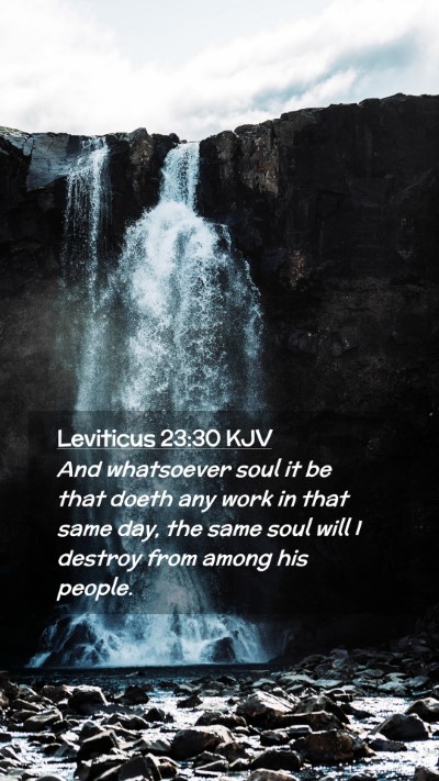Picture 02 - Leviticus 23:30 KJV Mobile Phone Wallpaper - And whatsoever soul it be that doeth any work in - Mobile Bible Verse Wallpaper