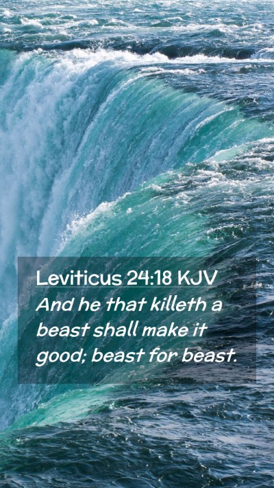 Picture 02 - Leviticus 24:18 KJV Mobile Phone Wallpaper - And he that killeth a beast shall make it good; - Mobile Bible Verse Wallpaper