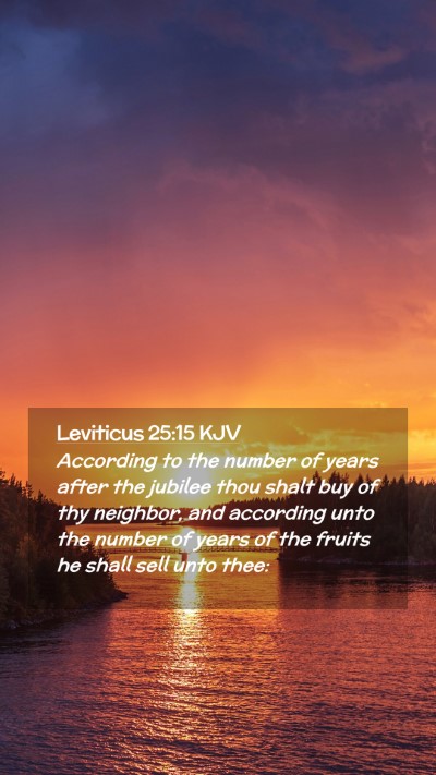 Picture 02 - Leviticus 25:15 KJV Mobile Phone Wallpaper - According to the number of years after the - Mobile Bible Verse Wallpaper