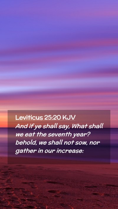 Picture 02 - Leviticus 25:20 KJV Mobile Phone Wallpaper - And if ye shall say, What shall we eat the - Mobile Bible Verse Wallpaper