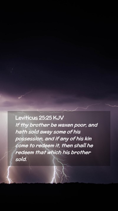 Picture 02 - Leviticus 25:25 KJV Mobile Phone Wallpaper - If thy brother be waxen poor, and hath sold away - Mobile Bible Verse Wallpaper
